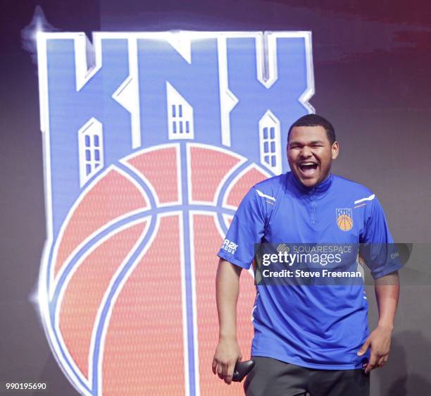 NateKahl of Knicks Gaming reacts before game against Heat Check Gaming on June 23, 2018 at the NBA 2K League Studio Powered by Intel in Long Island...