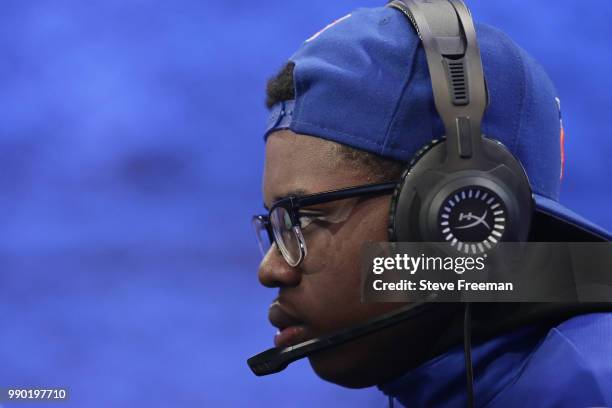 Of Knicks Gaming looks on during game against Heat Check Gaming on June 23, 2018 at the NBA 2K League Studio Powered by Intel in Long Island City,...