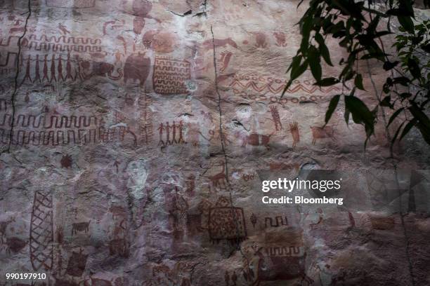 Rock art is seen at the Chiribiquete National Park, Colombia, on Monday, July 2, 2018. The United Nations announced that the 2.7 million hectaacres...