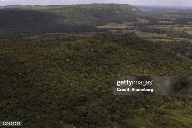 The Chiribiquete National Park is seen in this aerial photograph taken above San Jose del Guaviare, Colombia, on Monday, July 2, 2018. The United...