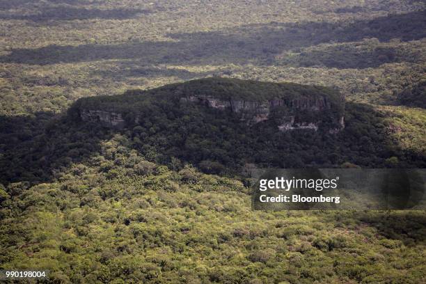 The Chiribiquete National Park is seen in this aerial photograph taken above San Jose del Guaviare, Colombia, on Monday, July 2, 2018. The United...