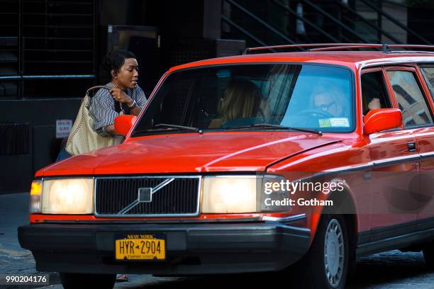 Angela Bassett, Felicity Huffman and Patricia Arquette are seen filming 'Otherhood' in Tribeca on July 2, 2018 in New York City.