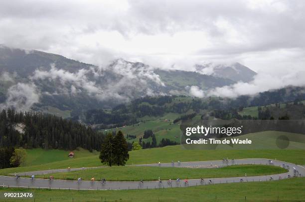 Tour Romandie, Stage 4Illustration Illustratie, Peleton Peloton Descend Descente Afdaling, Mountains Montagnes Bergen, Landscape Paysage Landschap,...