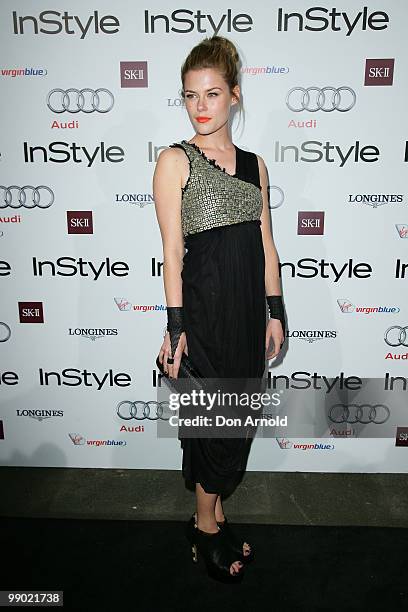 Rachael Taylor poses on the red carpet at the InStyle And Audi Women of Style Awards at Australian Technology Park on May 11, 2010 in Sydney,...