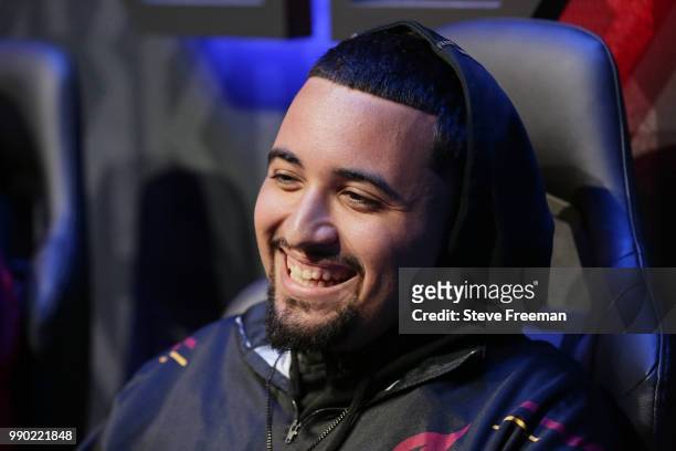 Hotshot of Heat Check Gaming reacts during game against Knicks Gaming on June 23, 2018 at the NBA 2K League Studio Powered by Intel in Long Island...