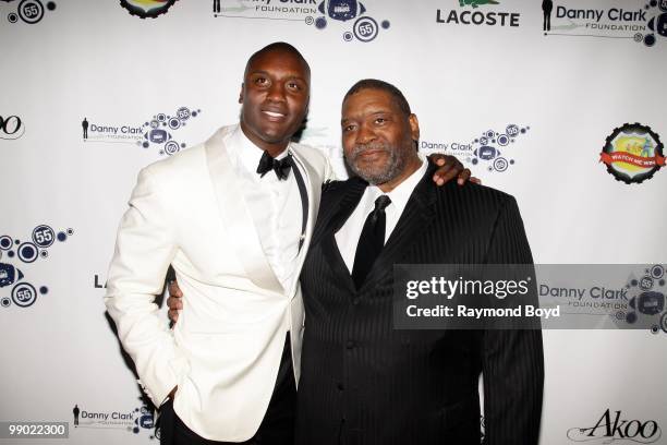 New York Giants football player Danny Clark and his father, Daniel Clark poses for photos during "Le Moulin Rouge, A Night In Paris" Black-Tie Gala...