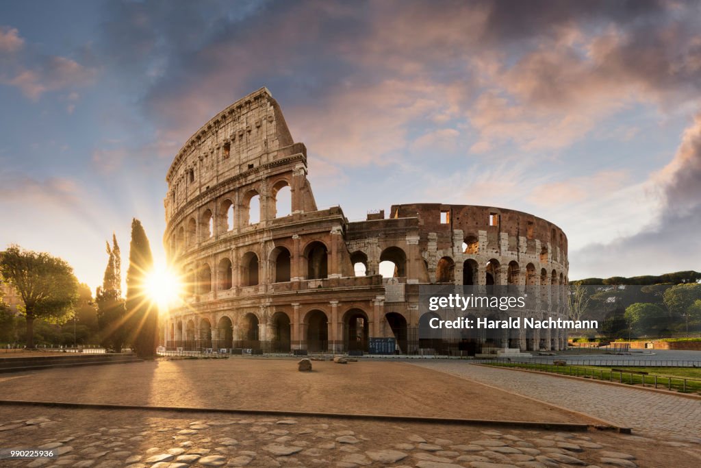 Sunlight through the Colosseum in Rome