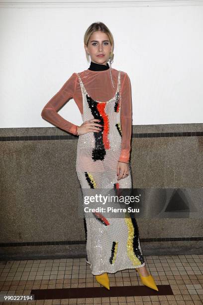 Caroline Daur attends the Acne Studios : Front Row - Paris Fashion Week - Womenswear Spring Summer 2019 show part of Paris Fashion Week on July 1,...