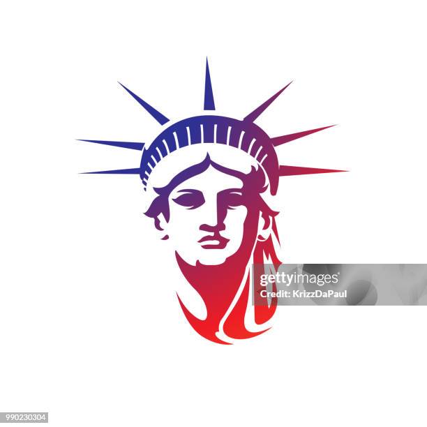 gesicht des librty - statue of liberty new york city stock-grafiken, -clipart, -cartoons und -symbole