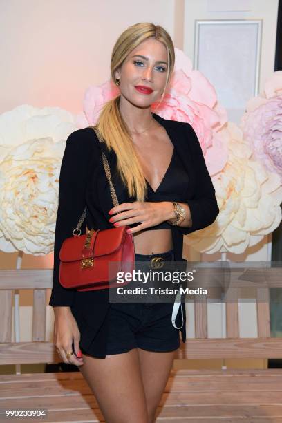 Mrs Bella attends the 'Lvly' care series launch by Paola Maria and DM Drugstore at Invalidenstrasse on July 2, 2018 in Berlin, Germany.