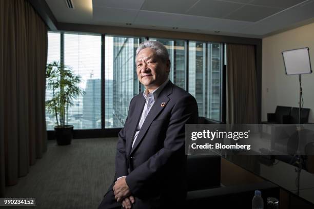 Saburo Araki, chief executive officer of Mitsubishi UFJ Morgan Stanley Securities Co., poses for a photograph in Tokyo, Japan, on Friday, June 22,...