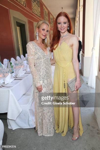 Fashion designer Sonja Kiefer, Barbara Meier during the Juwelendinner to celebrate the 25th anniversary of Juwelenschmiede and 50th birthday of...