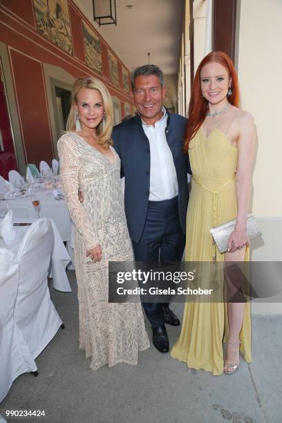 Fashion designer Sonja Kiefer, Jeweler Thomas Jirgens, Juwelenschmiede, and Barbara Meier during the Juwelendinner to celebrate the 25th anniversary...