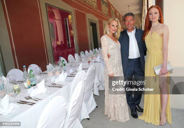 Fashion designer Sonja Kiefer, Jeweler Thomas Jirgens, Juwelenschmiede, and Barbara Meier during the Juwelendinner to celebrate the 25th anniversary...