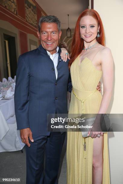 Jeweler Thomas Jirgens, Juwelenschmiede, and Barbara Meier during the Juwelendinner to celebrate the 25th anniversary of Juwelenschmiede and 50th...