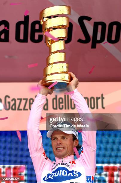 Giro D'Italia, Stage 21Podium, Di Luca Danilo Pink Jersey, Celebration Joie Vreugde, Cup Coupe Beker, Vestone - Milano, Milaan Tour Italy, Ronde Van...