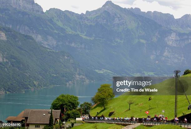 Tour De Suisse, Stage 3Illustration Illustratie, Peleton Peloton, Lake Lac Meer, Mountains Montagnes Bergen, Landscape Paysage Landschap /Brunnen -...