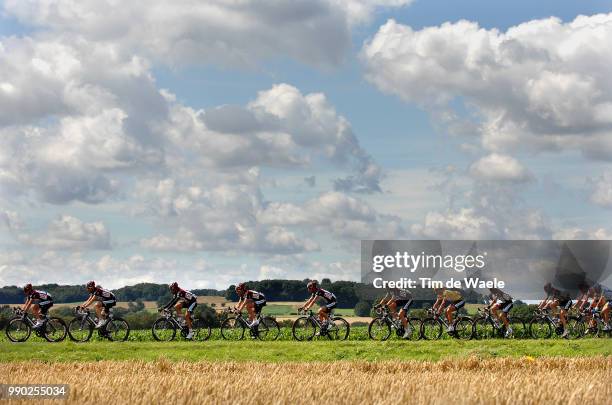 Tour De France 2007, Stage 3Illustration Illustratie, Peleton Peloton, Corn Field Champs Korenveld, Clowds Sky Ciel Lucht Nuages Wolken, Landscape...