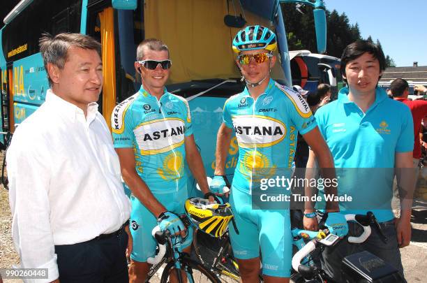 Tour De France 2007, Stage 8Danial Akhmeton Kazak Minister Of Defence, Savoldelli Paolo , Kashechkin Andrey , + Son Fils Zoon , Ambassadeur Kazakstan...