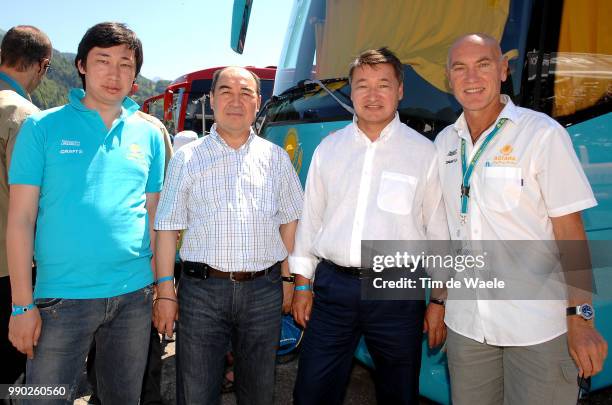 Tour De France 2007, Stage 8Danial Akhmeton Kazak Minister Of Defence + Son Fils Zoon , Ambassadeur Kazakstan Paris - France , Biver Marc Manager...