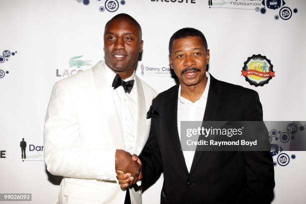 New York Giants football player Danny Clark and actor and director Robert Townsend poses for photos during "Le Moulin Rouge, A Night In Paris"...