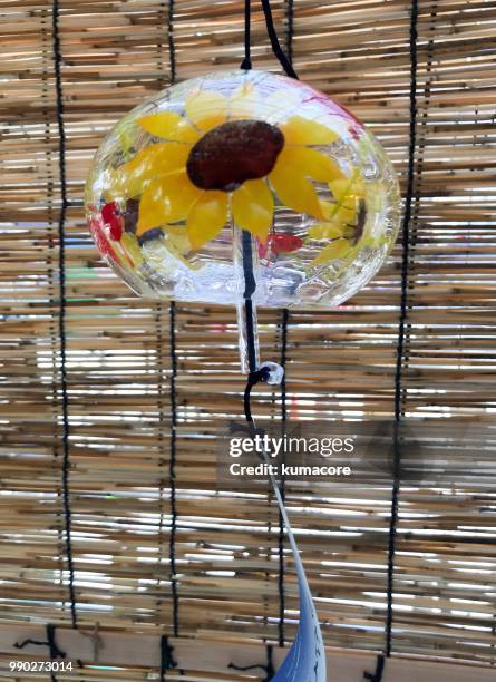 wind-bell made of glass - kumacore stock pictures, royalty-free photos & images