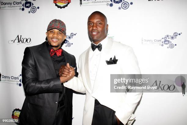 Actor Hosea Chanchez and New York Giants football player Danny Clark poses for photos during "Le Moulin Rouge, A Night In Paris" Black-Tie Gala at...