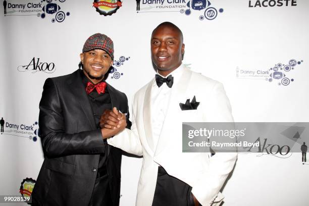 Actor Hosea Chanchez and New York Giants football player Danny Clark poses for photos during "Le Moulin Rouge, A Night In Paris" Black-Tie Gala at...