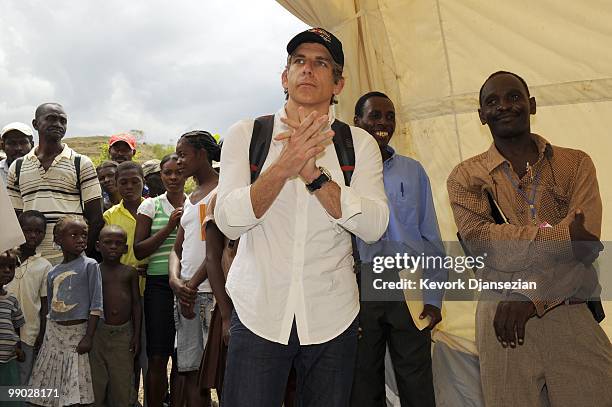 Actor\Director Ben Stiller meets with Save the Children to discuss his school-rebuilding and community revitalization project on April 13, 2010 in...