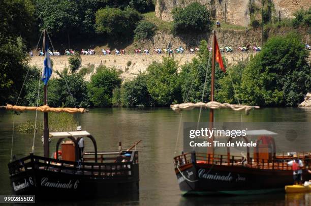 Tour De France 2007, Stage 18Illustration Illustratie, Peleton Peloton, Boat Bateau Boot, Landscape Paysage Landschap /Cahors - Angouleme , Ronde Van...