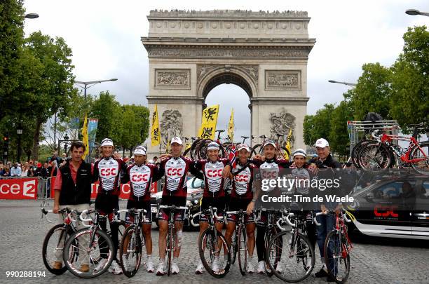 Tour De France 2007, Stage 20Team Csc, Gallopin Alian Sportsdirector, Sastre Carlos , Arvesen Kurt-Asle , Cancellara Fabian , Cuesta Inigo , Schleck...
