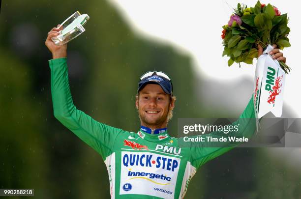 Tour De France 2007, Stage 20Podium, Boonen Tom Green Jersey Celebration Joie Vreugde /Marcoussis - Paris Champs-Elysees ?Lys?Es Ronde Van Frankrijk,...