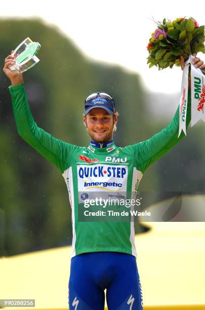 Tour De France 2007, Stage 20Podium, Boonen Tom Green Jersey Celebration Joie Vreugde /Marcoussis - Paris Champs-Elysees ?Lys?Es Ronde Van Frankrijk,...