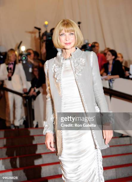 Vogue editor-in-chief Anna Wintour attends the Costume Institute Gala Benefit to celebrate the opening of the "American Woman: Fashioning a National...