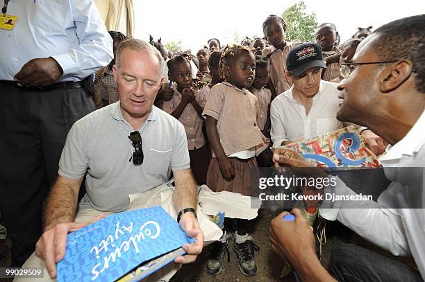 Actor\Director Ben Stiller meets with Save the Children to discuss his school-rebuilding and community revitalization project on April 13, 2010 in...