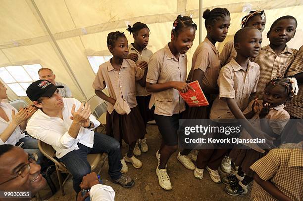 Actor\Director Ben Stiller meets with Save the Children to discuss his school-rebuilding and community revitalization project on April 13, 2010 in...