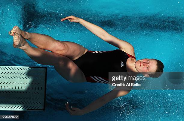 Katja Dieckow of Germany dives during the Women's 3 Meter Springboard Final at the Fort Lauderdale Aquatic Center during Day 4 of the AT&T USA Diving...