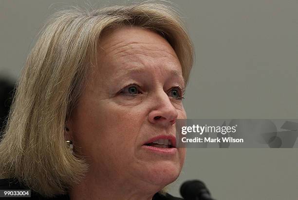 Mary Schapiro, chairman of the Securities and Exchange Commission, testifies during a House Financial Services Committee hearing on Capitol Hill on...