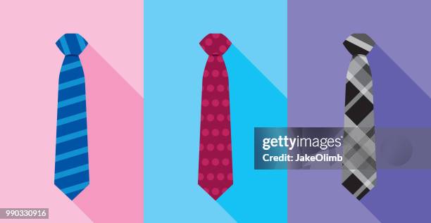 illustrazioni stock, clip art, cartoni animati e icone di tendenza di set piatto icone cravatta - ties