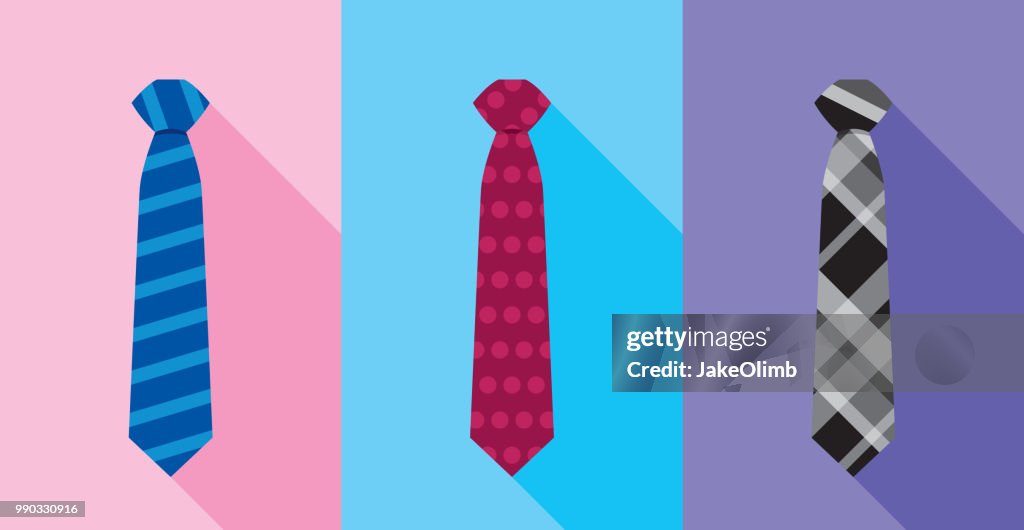 Tie Icons Flat Set