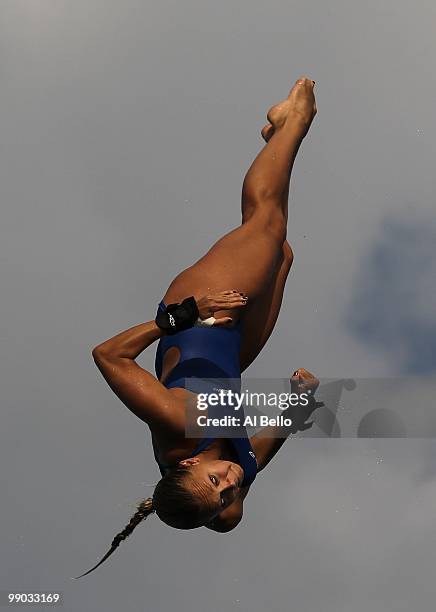 Tonia Couch of Great Britain dives in the Women's Platform preliminariesat the Fort Lauderdale Aquatic Center during Day 1 of the AT&T USA Diving...