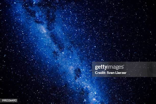 blue milky way - namibia sternenhimmel stock-fotos und bilder