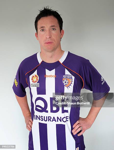 Robbie Fowler wears the Perth Glory shirt on May 7, 2010 in Cardy, England.