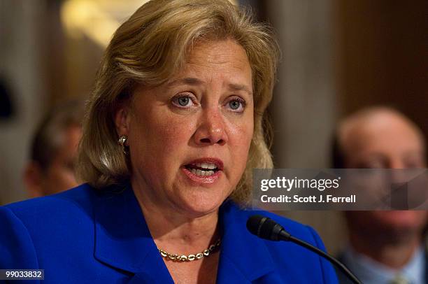 May 11: Sen. Mary L. Landrieu, D-La., during the Senate Environment and Public Works hearing on the the Gulf of Mexico oil drilling rig that exploded...