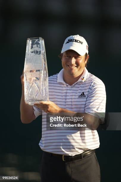 Players Championship: Tim Clark victorious with trophy after Sunday play at Stadium Course of TPC Sawgrass. Ponte Vedra Beach, FL 5/9/2010 CREDIT:...