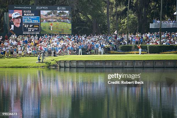 Players Championship: Hunter Mahan in action, drive from tee on No 17 during Friday play at Stadium Course of TPC Sawgrass. Ponte Vedra Beach, FL...