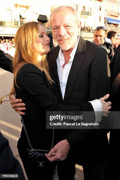 Singer Vanessa Paradis and Pascal Gregory attend the Chanel Cruise Collection Presentation on May 11, 2010 in Saint-Tropez, France.