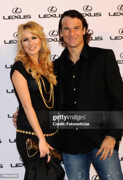 Actress Carolina Cerezuela and tennis player Carlos Moya attend a 'Lexus' party, hosted by Bar Refaeli, at the Villamagna Hotel on May 11, 2010 in...