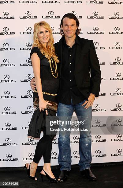 Actress Carolina Cerezuela and tennis player Carlos Moya attend a 'Lexus' party, hosted by Bar Refaeli, at the Villamagna Hotel on May 11, 2010 in...