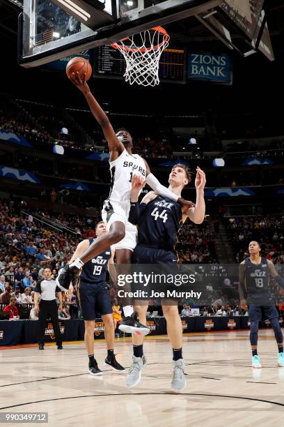 Chimezie Metu of the San Antonio Spurs shoots the ball against Utah Jazz during the 2018 Utah Summer League on July 2, 2018 at vivint.SmartHome Arena...